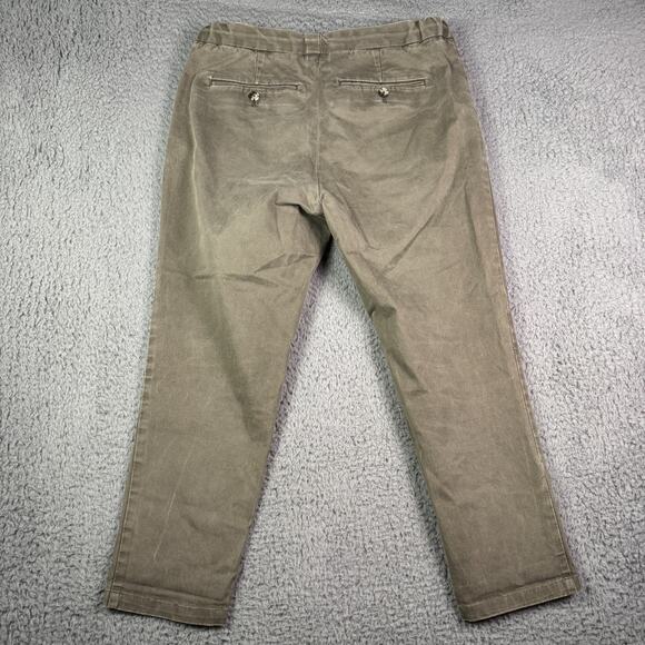 Suitsupply Pants Mens 48 (32x24) Green Ames Drawstring Pleated Chino Trousers - Picture 5 of 10